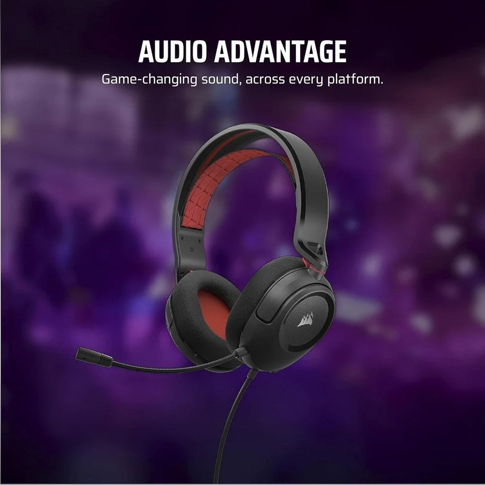 Corsair HS35 v2 Wired Gaming Headset Red 3.5mm Jack PC‎ PS5 Xbox Switch